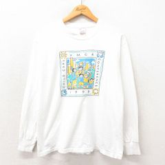 L/古着 フルーツオブザルーム 長袖 ビンテージ Tシャツ メンズ 90s YMCA コットン 白 ホワイト 25may21 中古