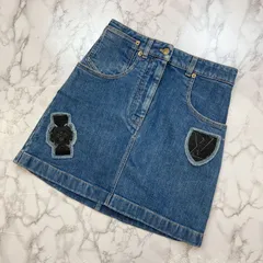 あーる。様 専用ページ ✨美品✨ LOUIS VUITTON ルイヴィトン 19SS エンブロイダリー ワッペン デニム スカート ブルー 36 LVロゴ モノグラム 台形 ミニスカート レディース ヴィトン PAWNSHOPRiZ  パウンショップリズのサムネイル