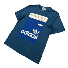 アディダス 半袖 Tシャツ ネイビー メンズ Lサイズ 【 フロント でかロゴ 着回しの利く一枚♪ 】adidas ●BE326