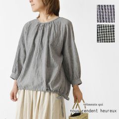 ina イナ】コットン 収縮ドット 前後両A面 2way ブラウス