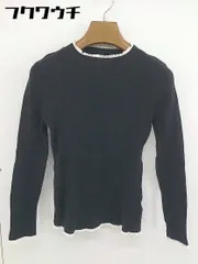 ◇ SENSE OF PLACE by URBAN RESEARCH ハイネック フリル 長袖 ニット セーター サイズF ブラック ホワイト レディース  【中古】 【1112280003172】