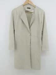 ◇ PROFILE プロフィール ピーチスキン ノーカラー ジャケット サイズ38 グレージュ系 レディース P  【1212280000864】のサムネイル