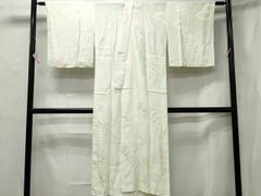平和屋着物■長襦袢　無双仕立て　立涌雲取り草花地紋　暈し染め　正絹　逸品　CAAR9337ev