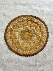 gold yarn×embroidery table mat made in Europe
