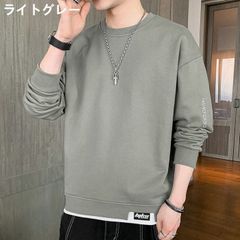 メンズ トレーナー 長袖トレーナー スウェットシャツ クルーネック プルオーバー カジュアル 丸首 シンプル プルオーバー 春秋 min#