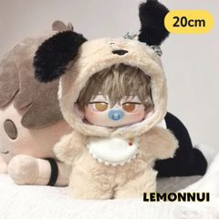 20cm ぬいぐるみ服 着せ替え 推し活 もこもこ耳 激カワ-B2501