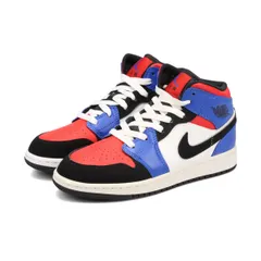 NIKE AIR JORDAN 1 MID BG WHITE/BLACK/HYPER ROYAL 【TOP3】 23cm