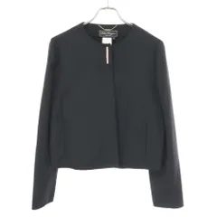 Salvatore Ferragamo サルバトーレ フェラガモ ウールストレッチ ノーカラージャケット  ブラック 42のサムネイル