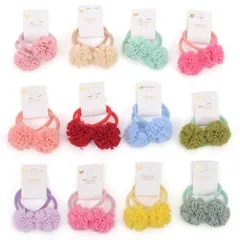 カラフル 24本 BIANHUAN ヘアゴム 子供 ボンボン リボン ベビー カラフル 髪の毛 髪留め ゴム 女の子 赤ちゃん 髪ゴム ベビーヘアゴム 24点セット ヘアアクセ キッズ かわいい ぎざ子 髪飾り 保育園 幼稚園 小学校 セット お得 春夏 秋冬