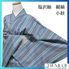 新品・未使用】緑系ストライプ単衣小紋 しつけ糸付き 92 - メルカリ