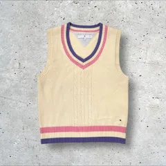 TOMMY HILFIGER golf ケーブル編み チルデン ニットベスト M