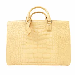 ランバン LANVIN ブリーフケース トートバッグ ビジネス クロコダイル型押し ベージュ 1208 ●ECOのサムネイル