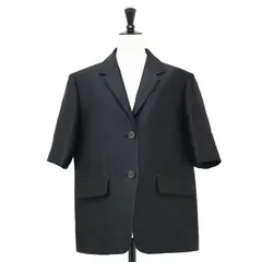 theory luxe セオリーリュクス ジャケット ブラック 黒 サイズ:38(M) | 25春夏 ハーフスリーブ サテン テーラード ジャケット | Floyed Mira Jacket | ボクシーシルエット | 日本製【レディース】【中古】