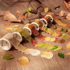 4個セット　葉っぱ　マスキングテープ　ロールマスキングテープ　はっぱシール　マステ　コラージュ　ラッピング　デコレーション　シール②