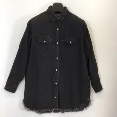 リーバイス ウェスタン ロング カッティングシャツ ブラックデニム XS スナップボタン
