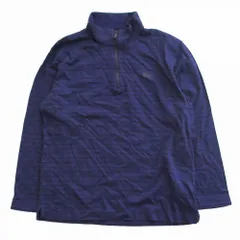 BURBERRY GOLF バーバリーゴルフ ハーフジップ ボーダー柄 ホースロゴ シャツ 長袖 パープル サイズL メンズ 【中古】