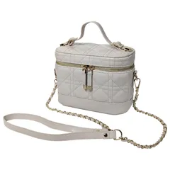 アイボリー [クロスマーベリー] バニティ ショルダー バッグ キルティング コスメ 大容量 おしゃれ チェーン 可愛い ショルダーバッグ メイクポーチ パーティー メイク 化粧 持ち運び 自立 3way 軽量 旅行 化粧道具 R55 アイボリー