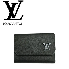 【中古良品】LOUIS　VUITTON　ルイヴィトン ポルトフォイユ･パイロット M81740 レザー ブラック RFID 三つ折り　コンパクト財布