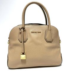 マイケルコース MICHAEL KORS ベージュ チャーム ロゴ ロゴ押印 ハンドバッグ ショルダーバッグ ジッピー レザー 本革 軽量