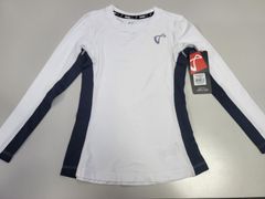 【新品・未使用】スポーツウェア・キッズ　 長袖Ｔシャツ　 YSサイズ　ホワイト×デニム　(G418-68-114)
