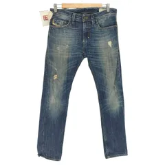 ディーゼル DIESEL THANAZ ダメージ加工デニムパンツ メンズ  W28L30