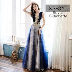 파티 드레스 나이트 드레스 블루 화이트 드레스 원피스 큰 사이즈 사은회 결혼식 롱 길이 투명감 XS SML XL LL 2XL XXL 3XL XXXL 파티 레이스 프린세스 공주계 민소매 여성 끈 타입