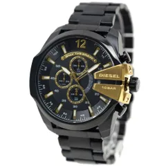 ディーゼル 腕時計 メンズ クロノグラフ ブラック ゴールド メガチーフ DIESEL DZ4338