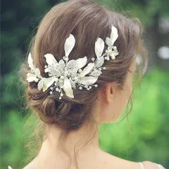 新品　ヘッドドレス ウェディング ヘアアクセサリー　シルバー　大きめ　結婚式