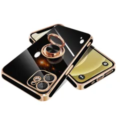 【数量限定】5.4インチ(ブラック) ケース ケース 12mini 12mini 12mini いphone 人気 メッキ加工 ストラップホール付き 車載ホルダー対応 スタンド機能 360°回転 衝撃吸収 レンズ保護 TPU 耐衝撃 カバー リング アイフォン