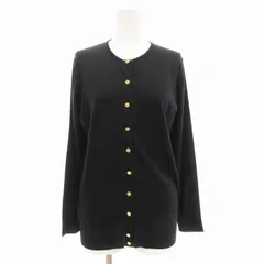 ミューズ ドゥーズィエム クラス MUSE de Deuxieme Classe カーディガン ニット クルーネック 金ボタン 長袖 36 S 黒 ブラック /AE