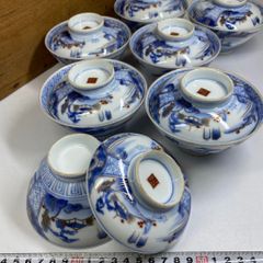 古伊万里 染付蓋茶碗 10客 タサチ 東さ8-0505☆2F - メルカリ