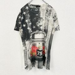 古着 used　Hi‐Chie　イタリア製　半袖プリントTシャツ　車　75　フィアット500　白　レトロデザイン　XLサイズ