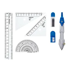 クツワ STAD 再生PET定規セット コンパス付 AP036 （1点）