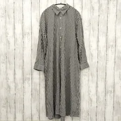 【 GLOBAL WORK 】グローバルワーク オテラク ボリュームシャツワンピース ギンガムチェック M