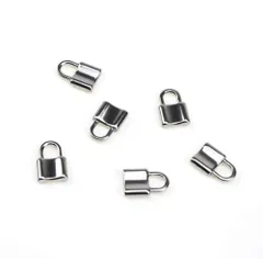 【特価商品】南京錠 ミニ アクセサリーパーツ ビーズ アクセサリートップ ステンレス チャーム 金属パーツ (5個セット) HJ