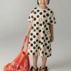 ドット柄ワンピース半袖　110-130㎝　女の子　ポケット有　おしゃれ　夏服