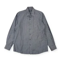 allegri アレグリ ストライプ 長袖シャツ 48/グレー×ブルー メンズ 三陽商会