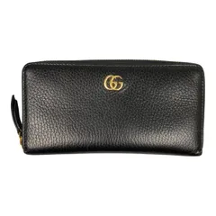 ##GUCCI グッチ GGマーモントラウンドファスナー長財布 456117 ブラック