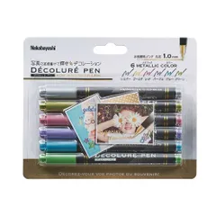 （まとめ買い）ナカバヤシ デコルーレペン メタリック 6色セット DCPN-101-6S 【×3セット】