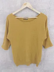 ◇ BEAMS HEART ビームス ハート ニット 七分袖 セーター サイズF マスタード レディース  【1002800377602】