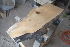 アウトレット カエデ(楓)の一枚板 長さ約92cm 幅約22～40cm 厚さ約4.6cm DIY用 Z042