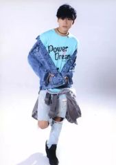 [중고] 원시 사진(남성) BOYS AND MEN/요시하라 마사토/전신·의상 하늘색.T셔츠·오른발 올려/Power Of Dream 생 사진