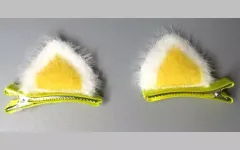 【中古】アクセサリー(非金属) ねこみみ(イエロー) 「もふもふあにまるず ヘアクリップ」