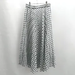 ◇ Θ Discoat ディスコート チェック柄 ウエストゴム ロング フレアー スカート サイズF ブラック ホワイト レディース E  【1502060042451】