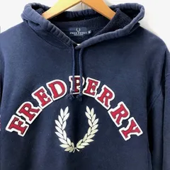 FRED PERRY 切替　フーディ　パーカー　パッチ　ロゴ　サイズM　日本製　06052618　01　難ありのサムネイル
