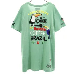 Birdog バードッグ バッグ COFFEE 刺繍 半袖 Vネック Tシャツ L グリーン レディース 古着