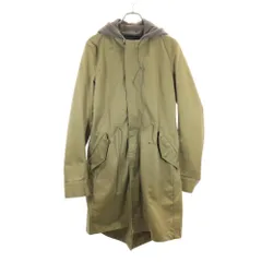 ダブルジェーケーリラックス 日本製 2way ミリタリーコート S カーキ wjk reluxe スウェット フード メンズ 古着 【240119】