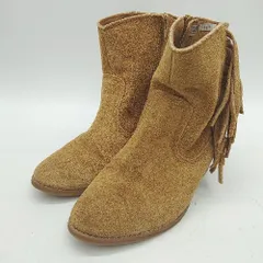 ■ ⊇ ESPERANZA エスペランサ ショートブーツ フリンジブーツ サイズL キャメル レディース E  【1409240013051】