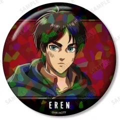 【新品】バッジ・ビンズ [新品] エレン・イェーガー 描き下ろし 戦いの後でver. 76mmホログラム缶バッジ 「進撃の巨人」