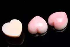 クイーンコンクシェル 12x12mm ハート型 ルース 3粒セット パワーストーン 天然石 _T616